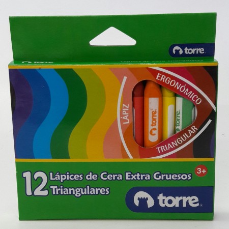 lapiz de cera 12 colores torre