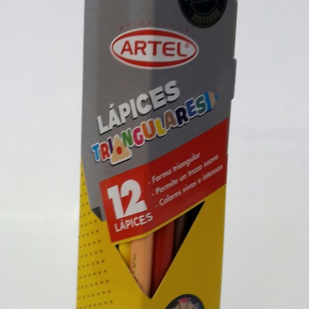 lapiz 12 colores triangular artel