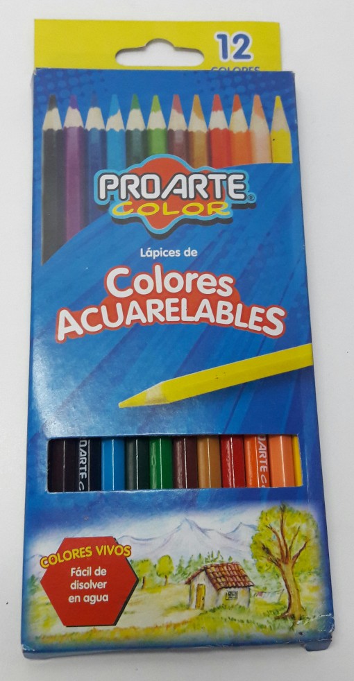 lapiz acuarelable 12 colores proart