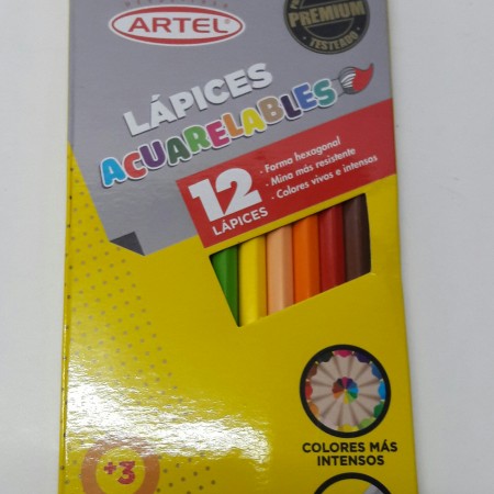 lapiz acuarelable 12 colores artel