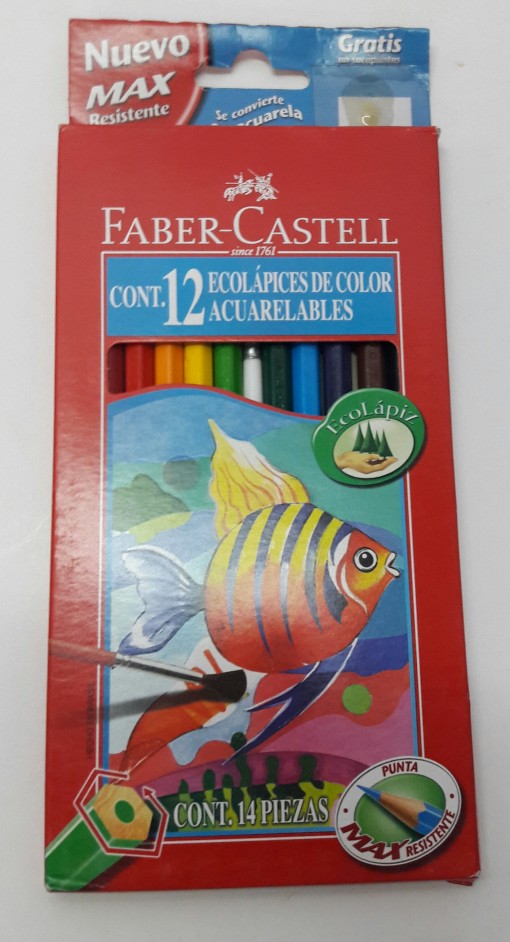 lapiz acuarelable 12 colores faber