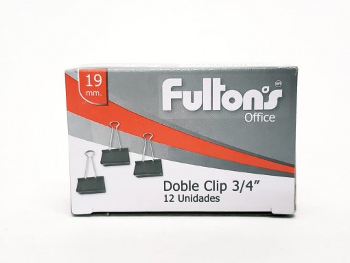 clip doble negro 19 mm x caja