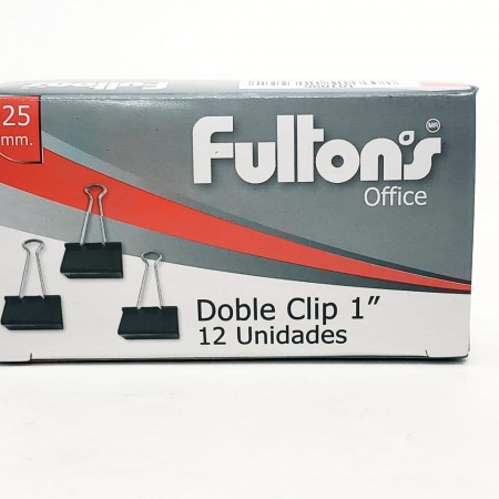 clip doble negro 25 mm x caja