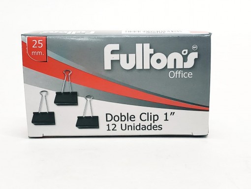 clip doble negro 25 mm x caja