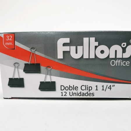 clip doble negro 32mm x caja