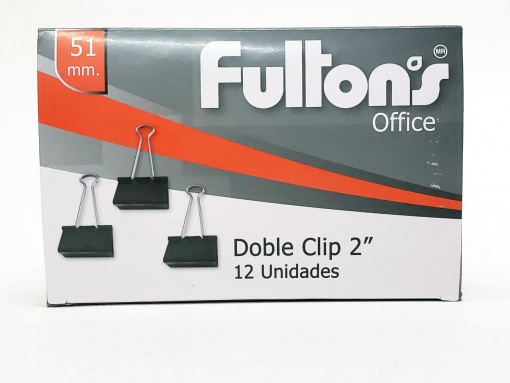 clip doble negro 51 mm x caja